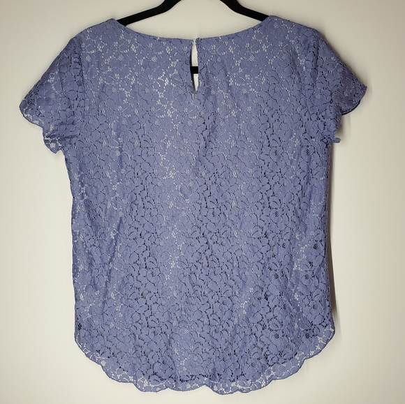 TALULA Lace Overlay Short Sleeve Size Medium - Picture 4 of 5